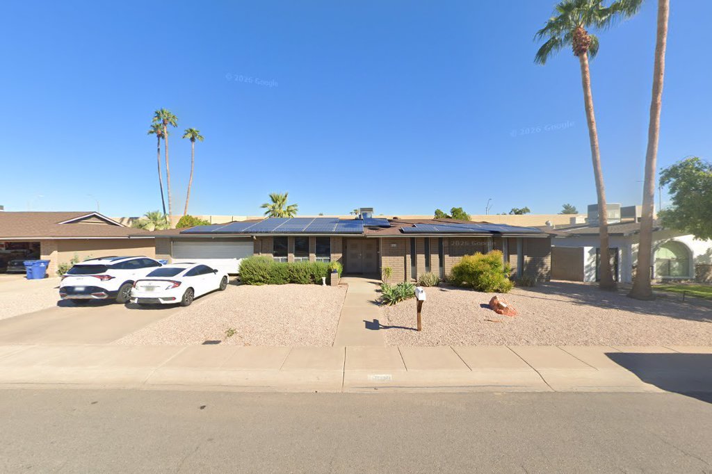 Street View exterior associated with the verified address for B And H Adult Care Home in Tempe, Arizona.