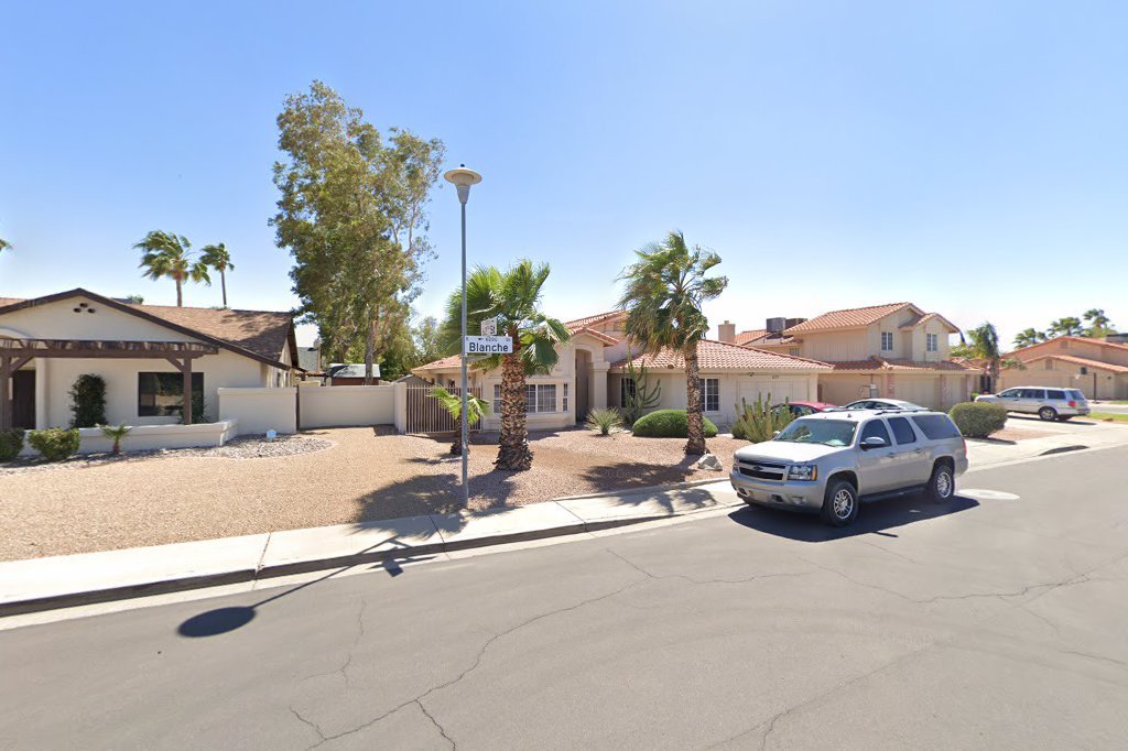 Street View exterior associated with the verified address for Diamond Quality Assisted Living Care Home in Scottsdale, Arizona.