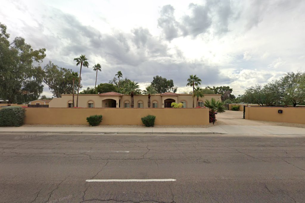 Street View exterior associated with the verified address for Hayden Villa in Scottsdale, Arizona.