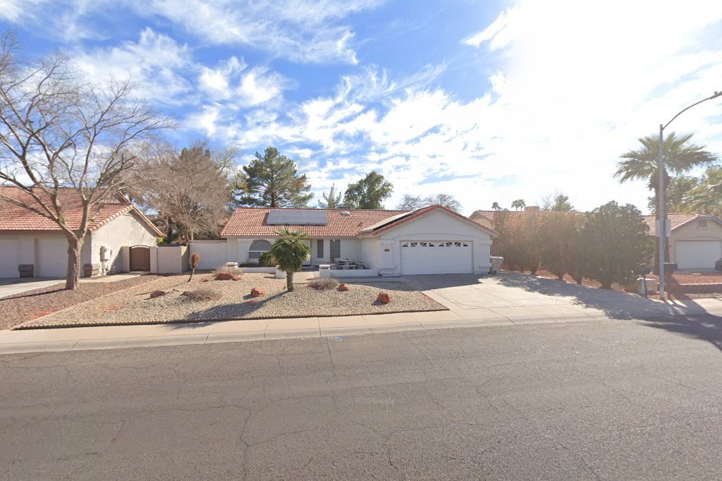 Street View exterior associated with the verified address for Hellens Adult Care Home in Glendale, Arizona.