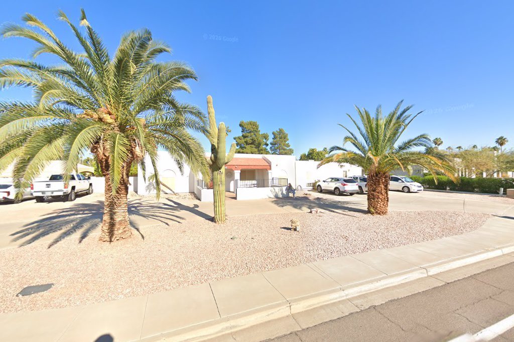 Street View exterior associated with the verified address for Las Fuentes Assisted Living in Scottsdale, Arizona.