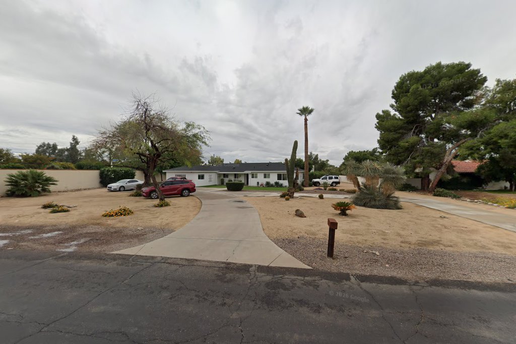 Street View exterior associated with the verified address for Sunrise Care Homes Sunnyvale in Paradise Valley, Arizona.